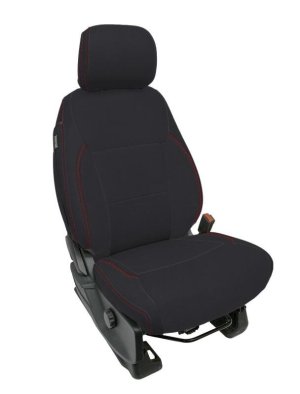 Ford F350 Front Seat Covers - PRP Seats - Standard Style - Black with Red Stitch - `23-`26